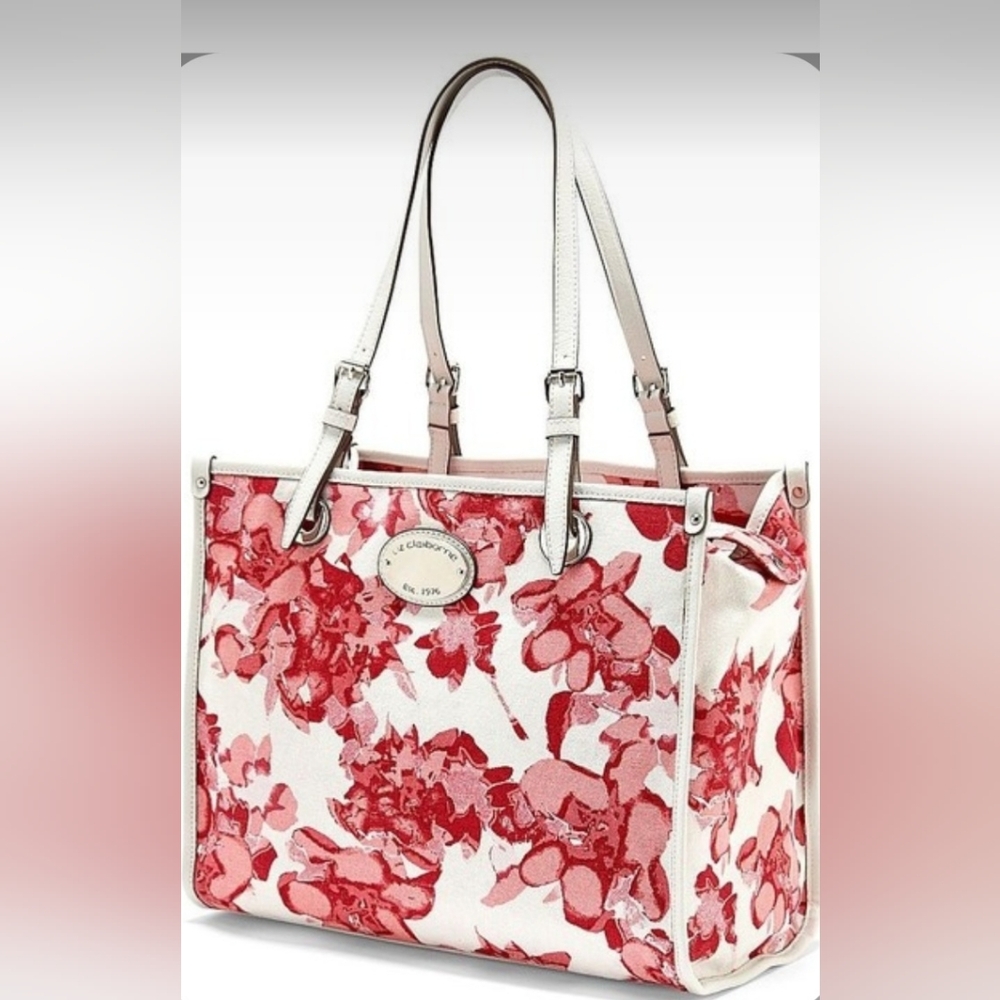 Vintage Liz Claiborne Floral Canvas Tote Bag